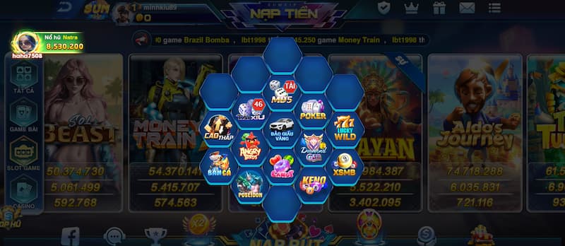 nhiều trò chơi mini game chất lượng 