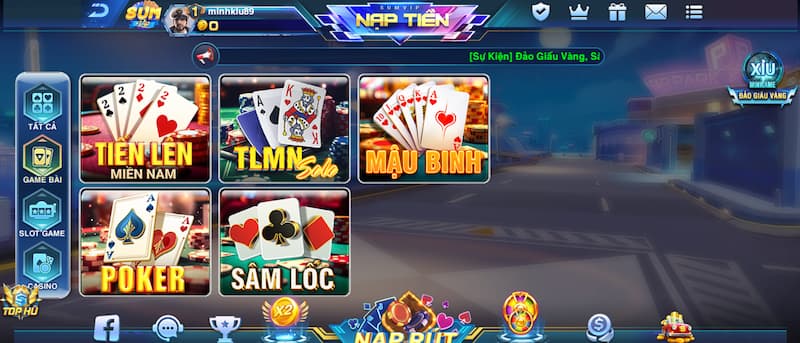 Kho game bài đổi thưởng tại Sumvip 